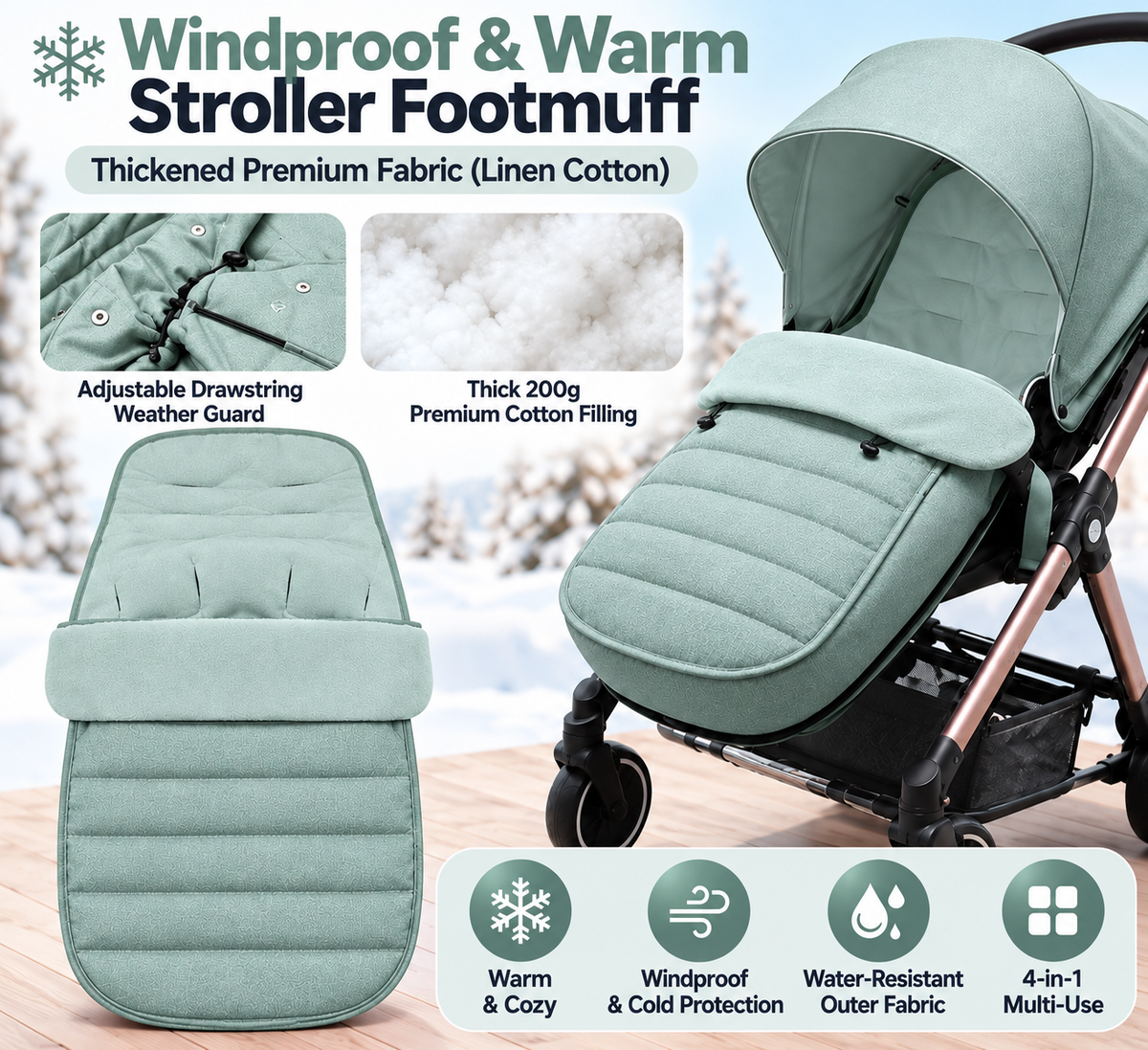 Sage stroller footmuff product details