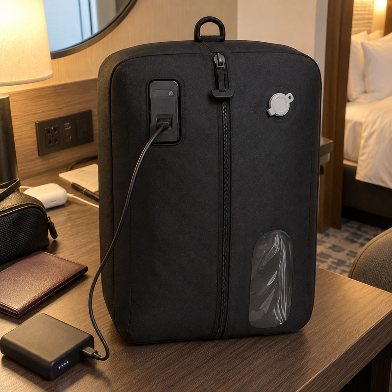 Customer product photo of the VELLORAE VacuGo travel compression bag