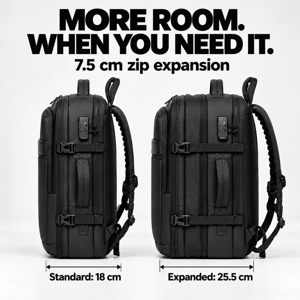 AirVault zipper expansion from 18 to 25.5 cm