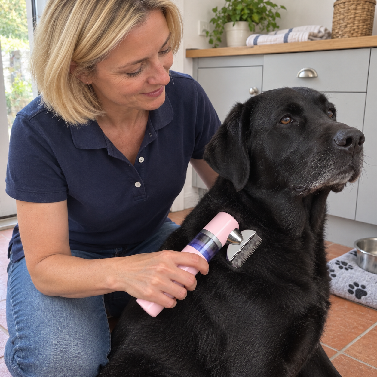 Customer product photo of the FurSweep grooming comb