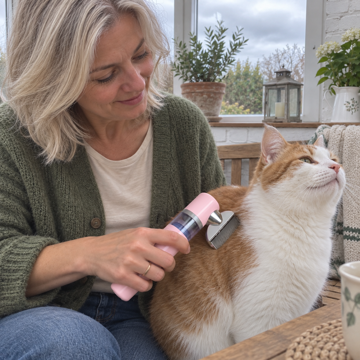 Customer product photo of the FurSweep grooming comb