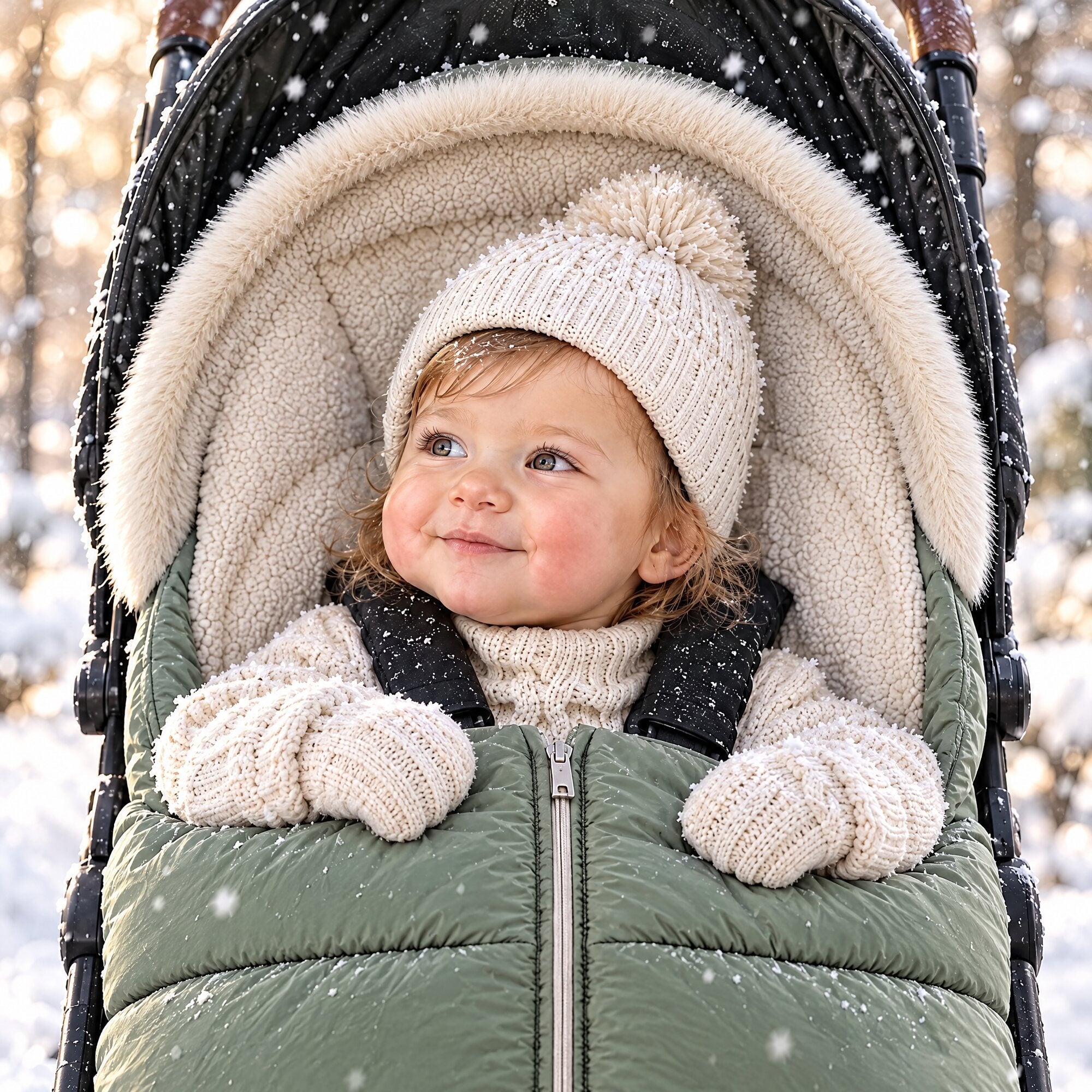 Soft hood with short faux-fur trim and teddy fleece lining