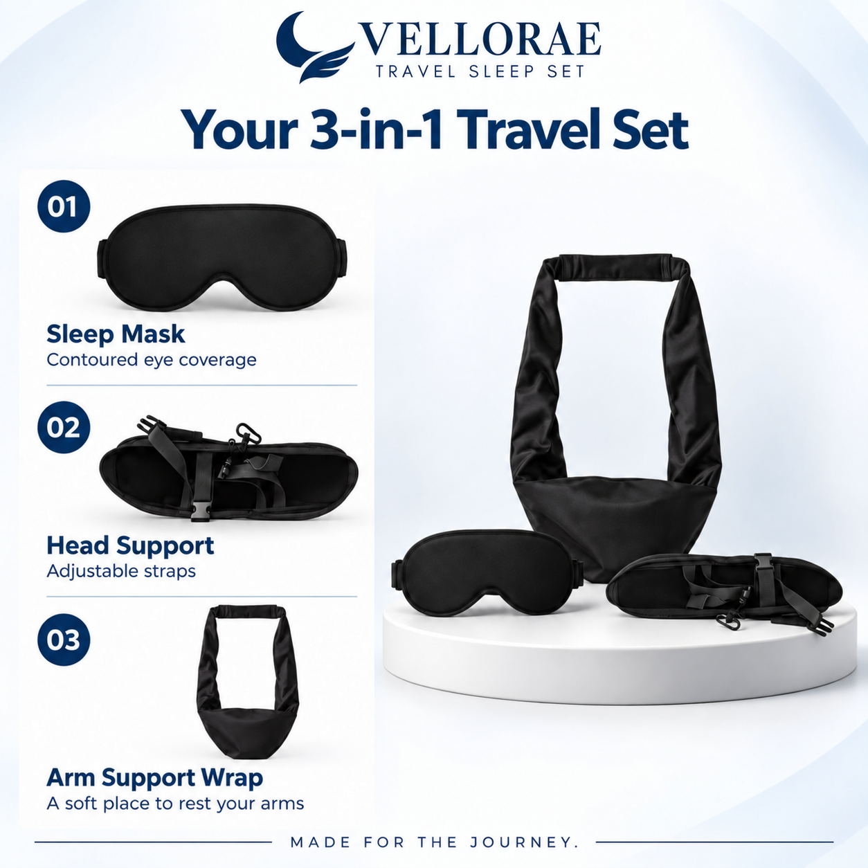 VELLORAE 3-in-1 Essential Travel Sleep Set image 2