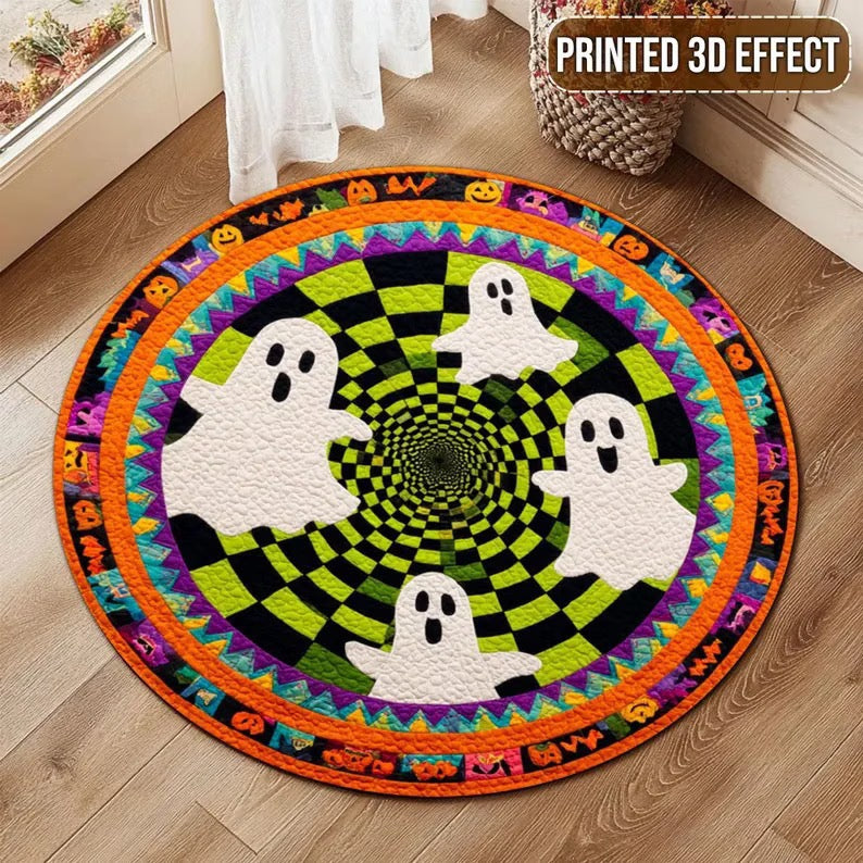 Ghost Spiral Vellorae Halloween illusion rug