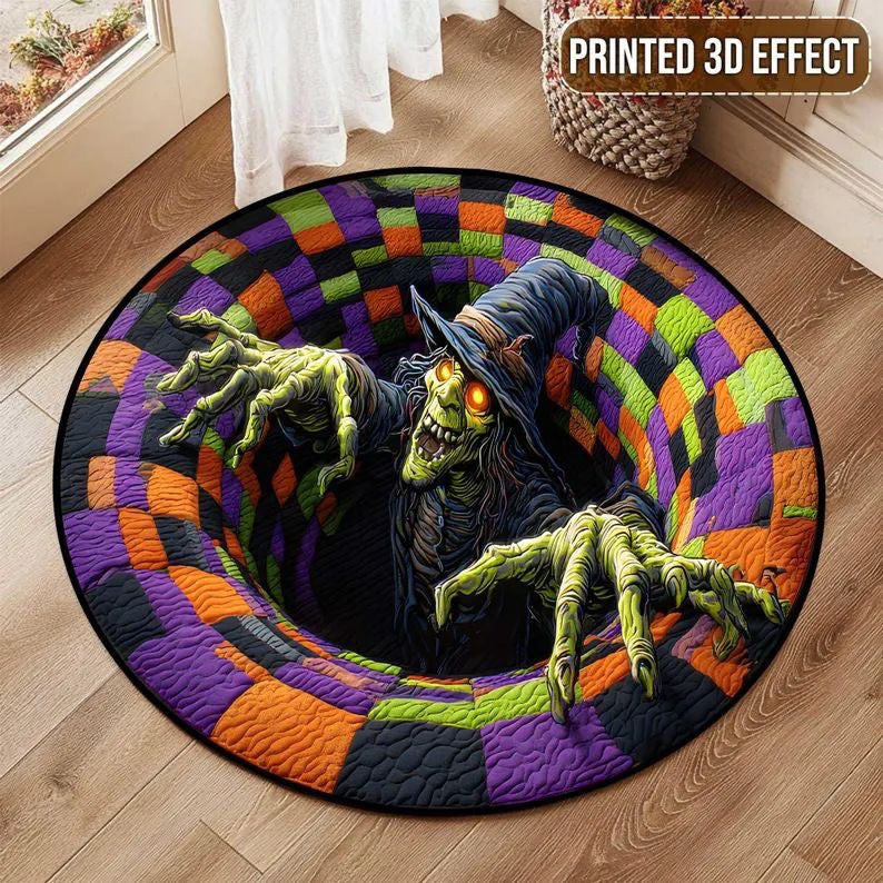 Green Ghoul Vellorae Halloween illusion rug